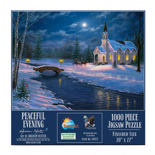 SUNSOUT INC - Peaceful Evening - 1000 pc Jigsaw Puzzle by Artist: Abraham Hunter - Finished Size 20" x 27" - MPN# 69872