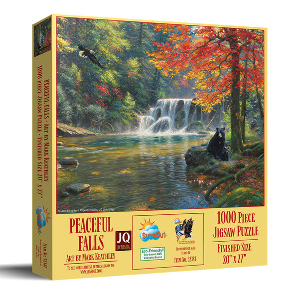 SUNSOUT INC - Peaceful Falls - 1000 pc Jigsaw Puzzle by Artist: Mark Keathley - Finished Size 20" x 27" - MPN# 52381