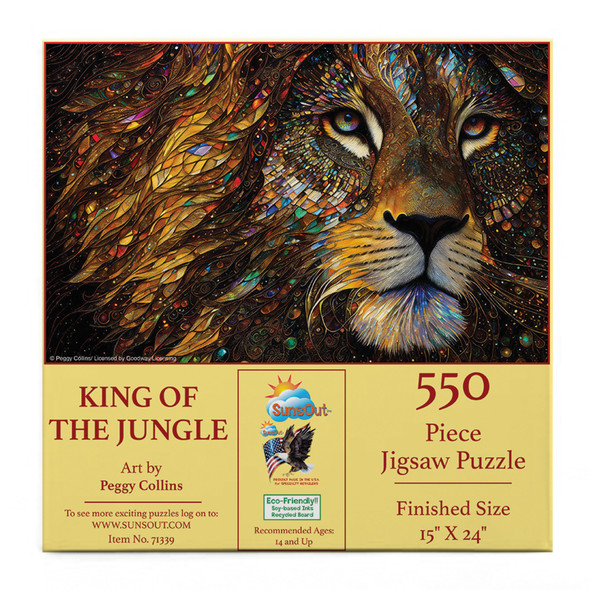 SUNSOUT INC - King of the Jungle - 550 pc Jigsaw Puzzle by Artist: Peggy Collins - Finished Size 15" x 24" - MPN# 71339
