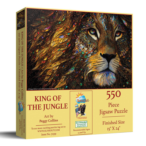 SUNSOUT INC - King of the Jungle - 550 pc Jigsaw Puzzle by Artist: Peggy Collins - Finished Size 15" x 24" - MPN# 71339