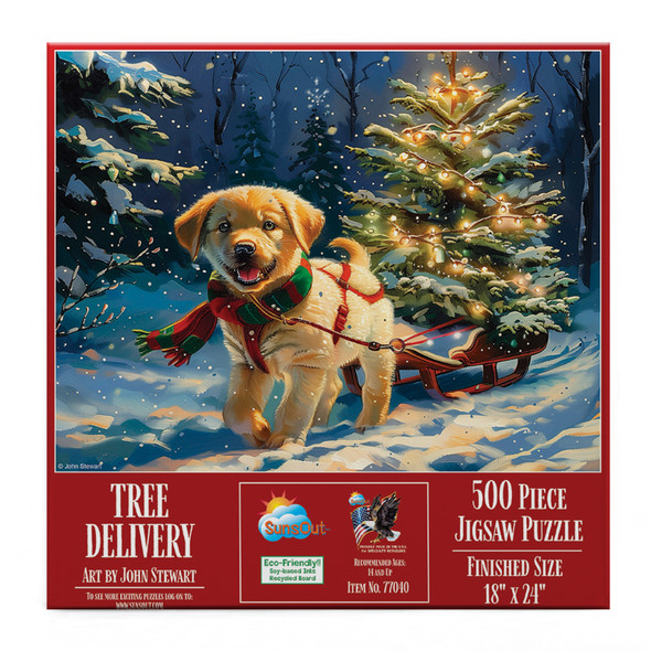 SUNSOUT INC - Tree Delivery - 500 pc Jigsaw Puzzle by Artist: John Stewart - Finished Size 18" x 24" - MPN# 77040
