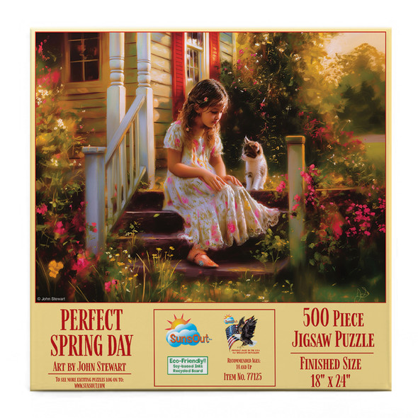 SUNSOUT INC - Perfect Spring Day - 500 pc Jigsaw Puzzle by Artist: John Stewart - Finished Size 18" x 24" - MPN# 77125