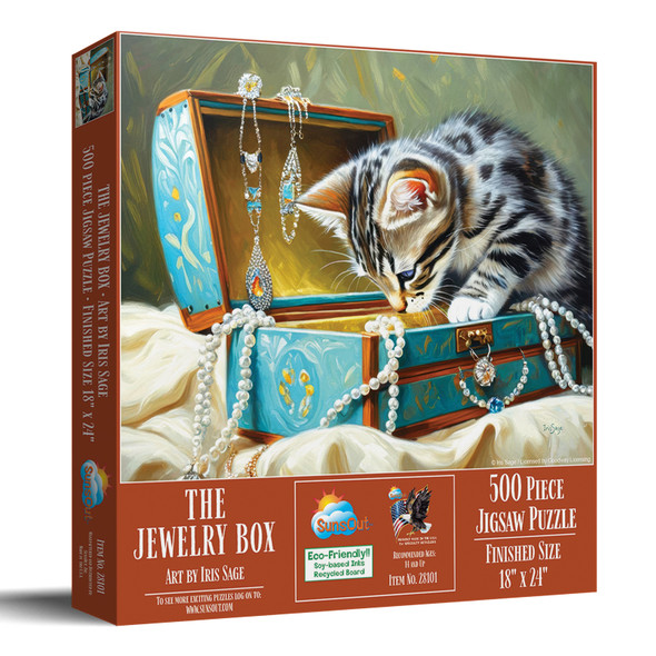 SUNSOUT INC - The Jewelry Box - 500 pc Jigsaw Puzzle by Artist: Iris Sage - Finished Size 20" x 27" - MPN# 28101