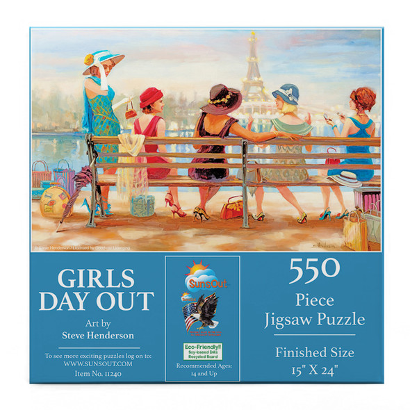 SUNSOUT INC - Girls Day Out - 550 pc Jigsaw Puzzle by Artist: Steve Henderson - Finished Size 19" x 19" - MPN# 11240