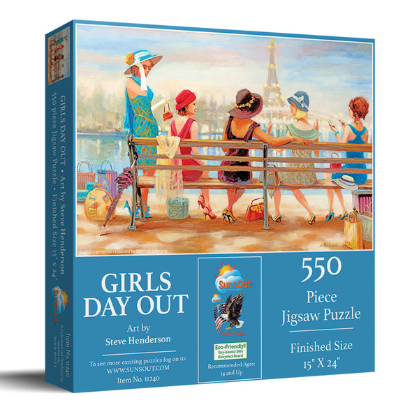 SUNSOUT INC - Girls Day Out - 550 pc Jigsaw Puzzle by Artist: Steve Henderson - Finished Size 19" x 19" - MPN# 11240