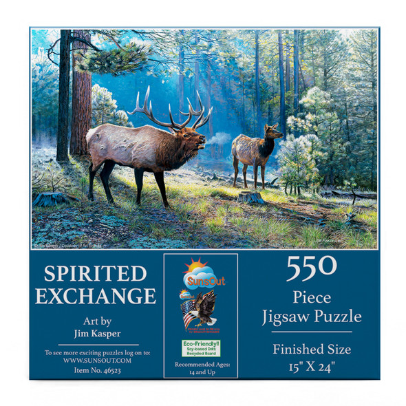 SUNSOUT INC - Spirited Exchange - 550 pc Jigsaw Puzzle by Artist: Jim Kasper - Finished Size 19" x 19" - MPN# 46523