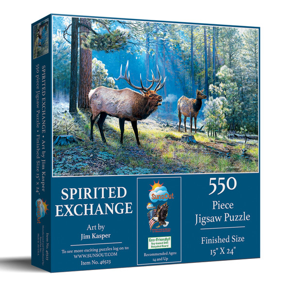 SUNSOUT INC - Spirited Exchange - 550 pc Jigsaw Puzzle by Artist: Jim Kasper - Finished Size 19" x 19" - MPN# 46523
