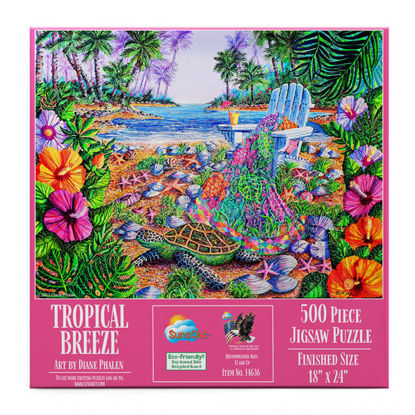 SUNSOUT INC - Tropical Breeze - 500 pc Jigsaw Puzzle by Artist: Diane Phalen - MPN # 14636