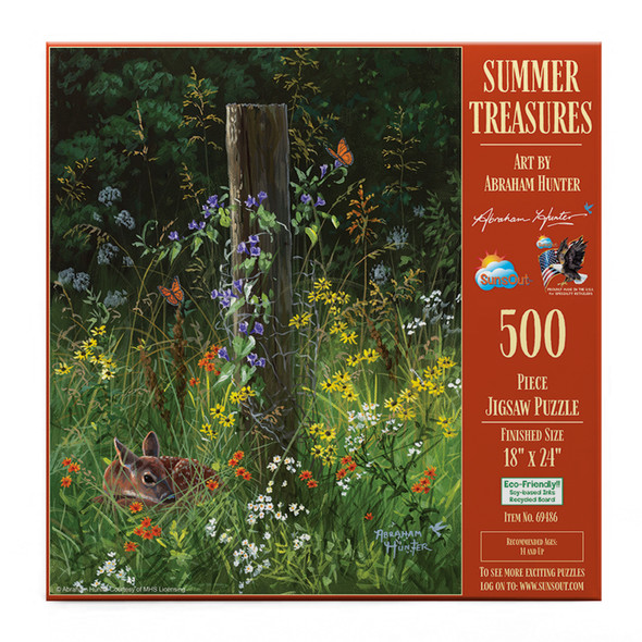 SUNSOUT INC - Summer Treasures - 500 piece Jigsaw Puzzle for Adults by Artist: Abraham Hunter - Finished Size 18" x 24" - MPN# 69486