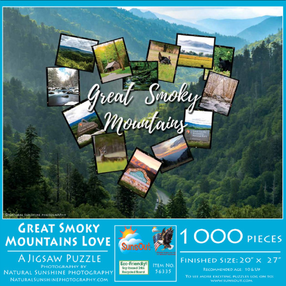 SUNSOUT INC - Great Smoky Mountains Love - 1000 piece Jigsaw Puzzle for Adults by Artist: Natural Sunshine Photography - Finished Size 20" x 27" - MPN# 56335