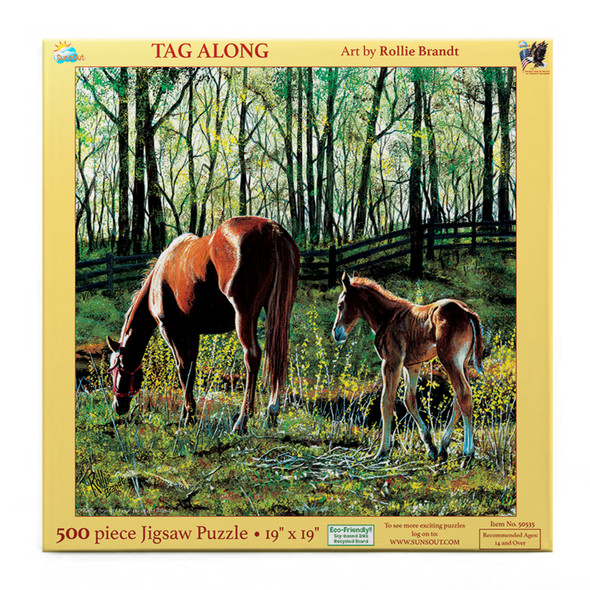 SUNSOUT INC - Tag Along - 500 piece Jigsaw Puzzle for Adults by Artist: Rollie Brandt - Finished Size 18" x 24" - MPN# 50535