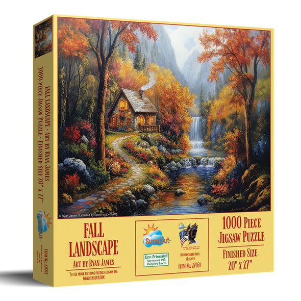 SUNSOUT INC - Fall Landscape 1000 piece Jigsaw Puzzle for Adults by Artist: Ryan James - Finished Size 20" x 27" - MPN# 27051