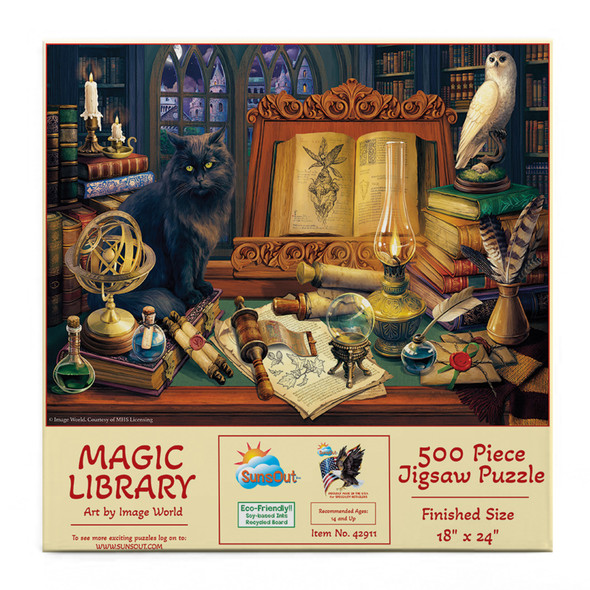SunsOut Magic Library 500 Piece Jigsaw Puzzle for Adults - Finished Size: 18" x 24" by Artist: Image World