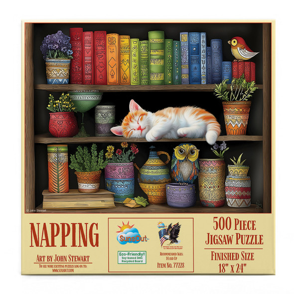 SunsOut Napping 500 Piece Jigsaw Puzzle for Adults - Finished Size: 18" x 24" by Artist: John Stewart