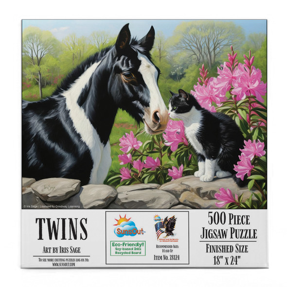 Sunsout Twins 500 Piece Jigsaw Puzzle for Adults - Finished Size: 18" x 24" by Artist: Iris Sage