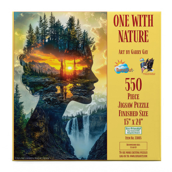 Sunsout One with Nature 550 Piece Jigsaw Puzzle for Adults - Finished Size: 15" x 24" by Artist: Garry Gay