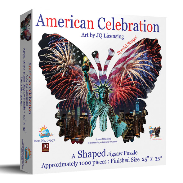 Sunsout American Celebration 1000 Piece Shaped Jigsaw Puzzle for Adults - Finished Size: 25" x 35" by Artist: JQ Licensing
