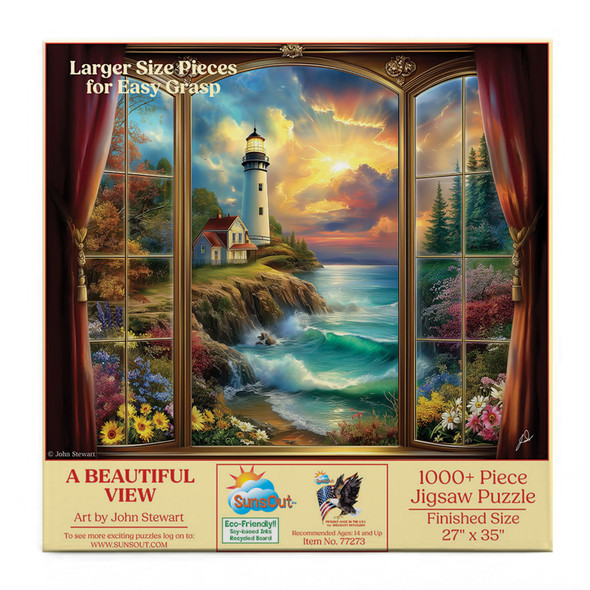 Sunsout A Beautiful View 1000 Piece Jigsaw Puzzle for Adults - Large Pieces - Finished Size: 27" x 35" by Artist: John Stewart