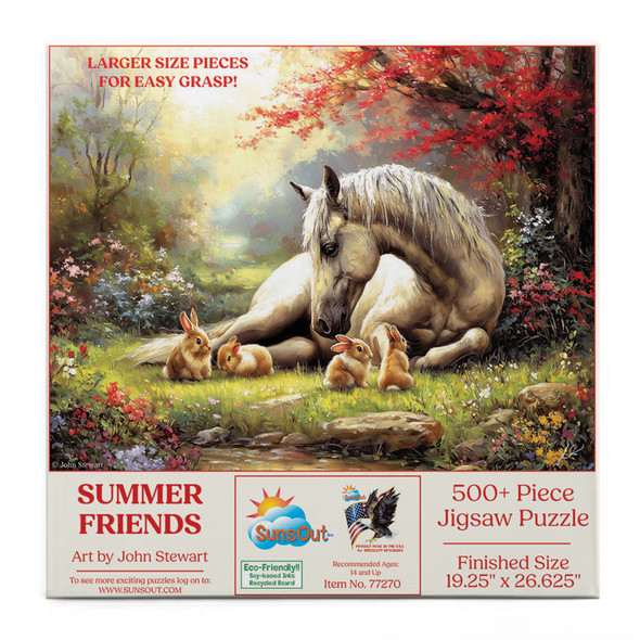 Sunsout Summer Friends 500 Piece Jigsaw Puzzle for Adults - Large Pieces - Finished Size: 19.25" x 26.625" by Artist: John Stewart