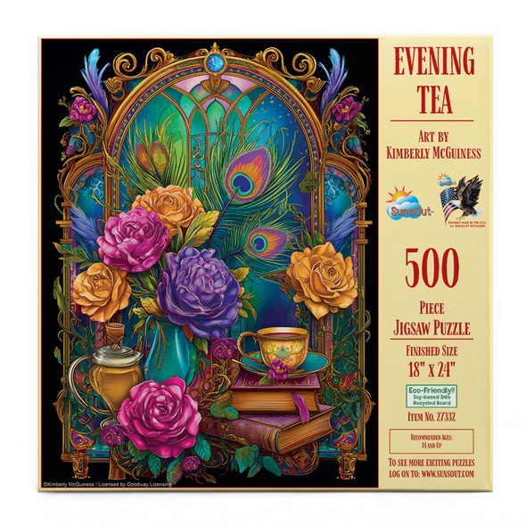 Sunsout Evening Tea 500 Piece Jigsaw Puzzle for Adults - Finished Size: 18" x 24" by Artist: Kimberley McGuiness