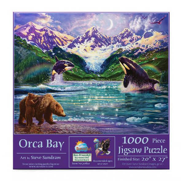 Sunsout Orca Bay 1000 Piece Jigsaw Puzzle for Adults - Finished Size: 20" x 27" by Artist: Steve Sundram