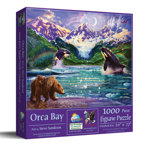 Sunsout Orca Bay 1000 Piece Jigsaw Puzzle for Adults - Finished Size: 20" x 27" by Artist: Steve Sundram