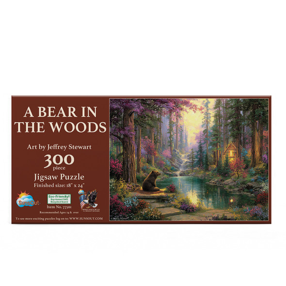 Sunsout A Bear in the Woods 300 Piece Jigsaw Puzzle for Adults - Finished Size: 18" x 24" by Artist: Jeffrey Stewart