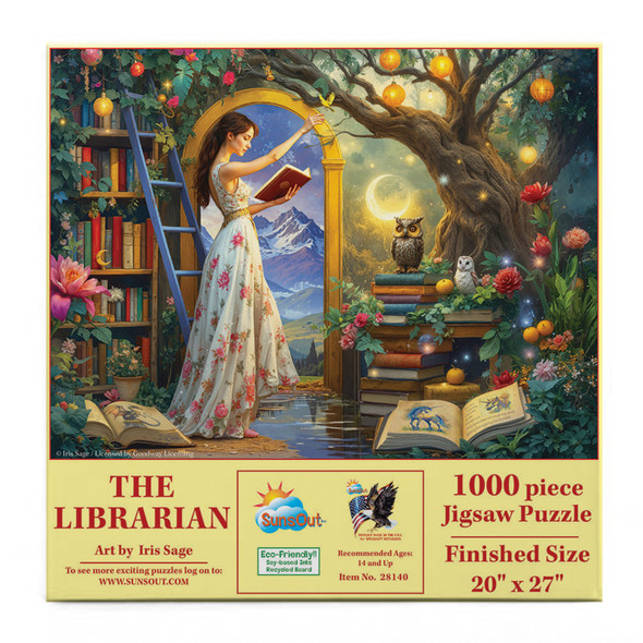 Sunsout The Librarian 1000 Piece Jigsaw Puzzle for Adults - Finished Size: 20" x 27" by Artist: Iris Sage