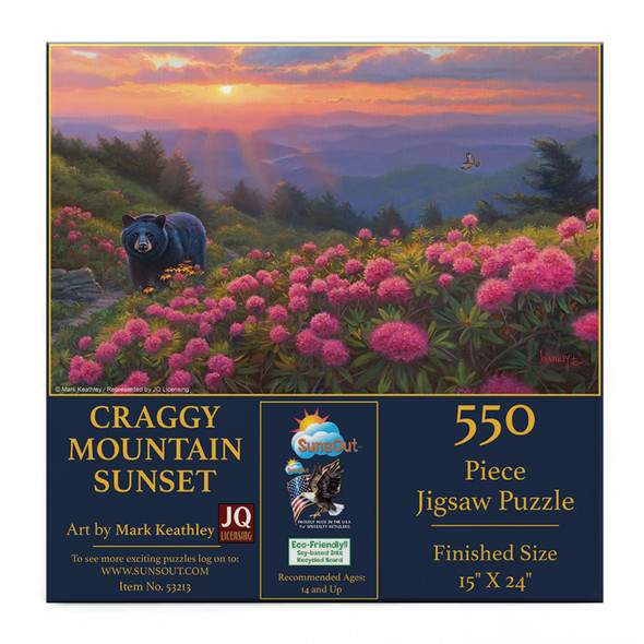 Sunsout Craggy Mountain Sunset 550 Piece Jigsaw Puzzle for Adults - Finished Size: 15" x 24" by Artist: Mark Keathley