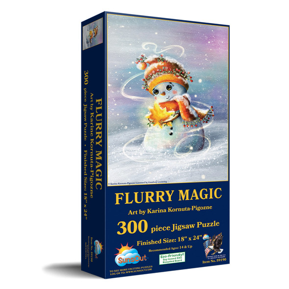 Sunsout Flurry Magic 300 Piece Jigsaw Puzzle for Adults - Finished Size: 18" x 24" by Artist: Karina Komata-Pigozne