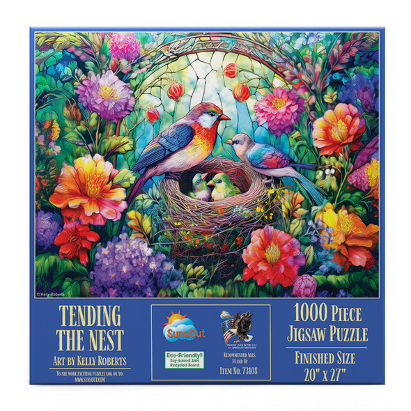 Sunsout Tending the Nest 1000 Piece Jigsaw Puzzle for Adults - Finished Size: 20" x 27" by Artist: Kelly Roberts