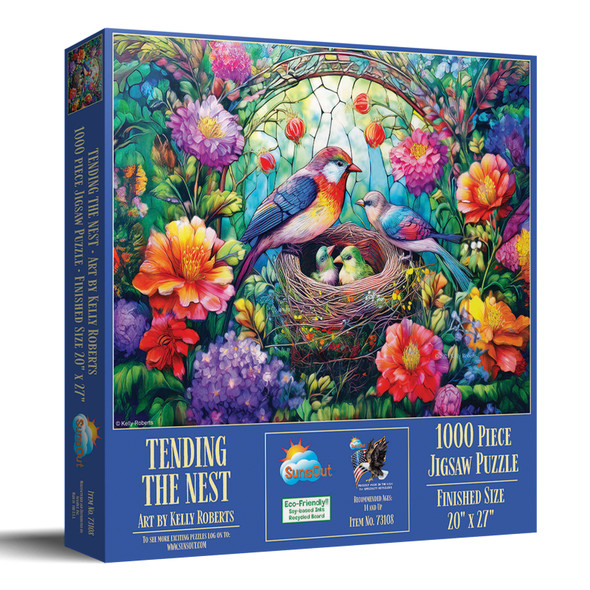 Sunsout Tending the Nest 1000 Piece Jigsaw Puzzle for Adults - Finished Size: 20" x 27" by Artist: Kelly Roberts