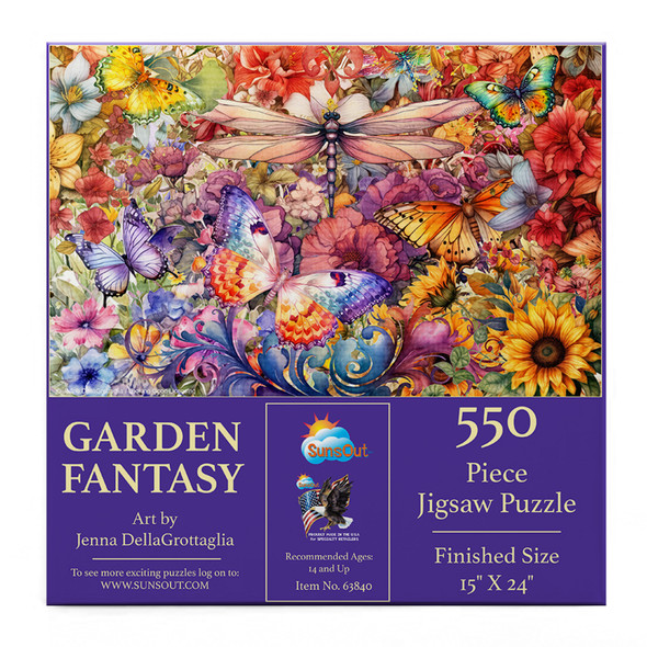 Sunsout Garden Fantasy 550 Piece Jigsaw Puzzle for Adults - Finished Size: 15" x 24" by Artist: Jenna DellaGrottaglia