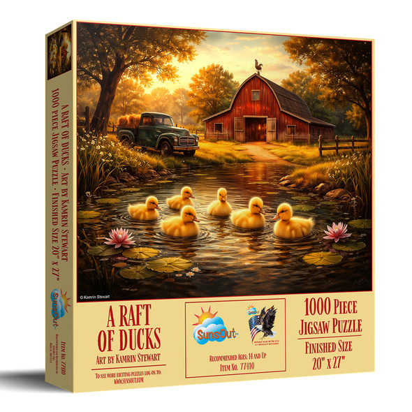 Sunsout A Raft of Ducks 1000 Piece Jigsaw Puzzle for Adults - Finished Size: 20" x 27" by Artist: Kamrin Stewart