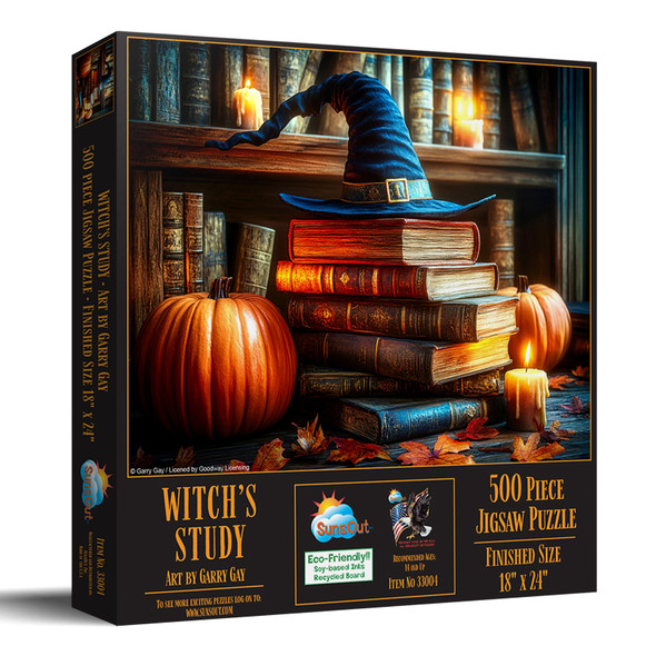 Sunsout Witchs Study 500 Piece Jigsaw Puzzle for Adults - Finished Size: 18" x 24" by Artist: Garry Gay