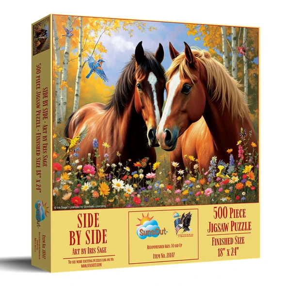 Sunsout Side By Side 500 Piece Jigsaw Puzzle for Adults - Finished Size: 18" x 24" by Artist: Iris Sage