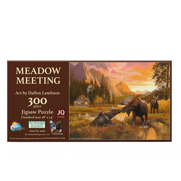 Sunsout Meadow Meeting 300 Piece Jigsaw Puzzle for Adults - Finished Size: 18" x 24" by Artist: Dallen Lambson