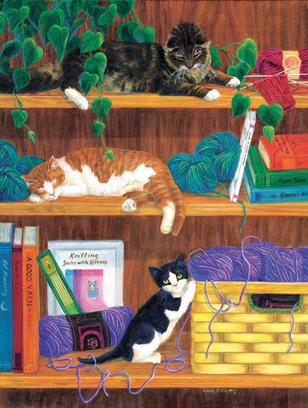 SUNSOUT INC - A Good Yarn - 500 pc Jigsaw Puzzle by Artist: Linda Elliott - Finished Size 18" x 24" - MPN# 31631