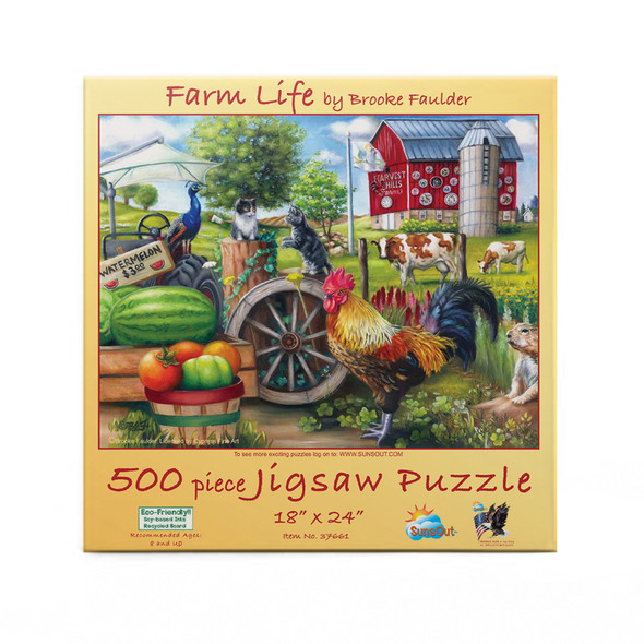 SUNSOUT INC - Farm Life - 500 pc Jigsaw Puzzle by Artist: Brooke Faulder - Finished Size 18" x 24" - MPN# 37661