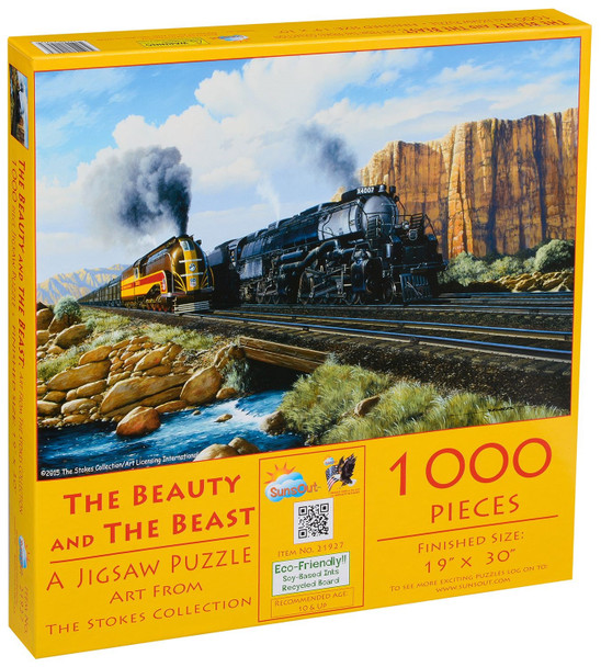 SUNSOUT INC - The Beauty and the Beast - 1000 pc Jigsaw Puzzle by Artist: The Stokes Collection - Finished Size 19" x 30" - MPN# 21927