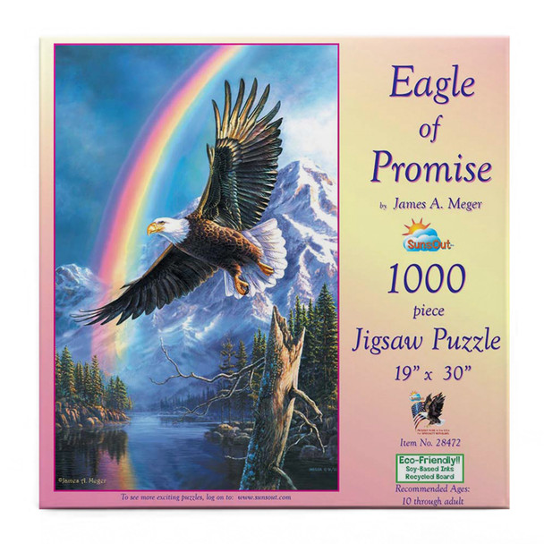SUNSOUT INC - Eagle of Promise - 1000 pc Jigsaw Puzzle by Artist: James Meger - Finished Size 19" x 30" - MPN# 28472 SUNSOUT INC - Eagle of Promise - 1000 pc Jigsaw Puzzle by Artist: James Meger - Finished Size 19" x 30" - MPN# 28472