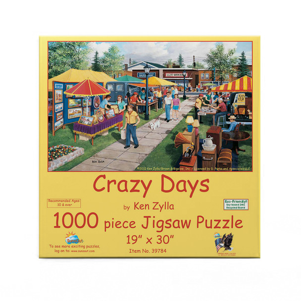 SUNSOUT INC - Crazy Days - 1000 pc Jigsaw Puzzle by Artist: Ken Zylla - Finished Size 19" x 30" - MPN# 39784