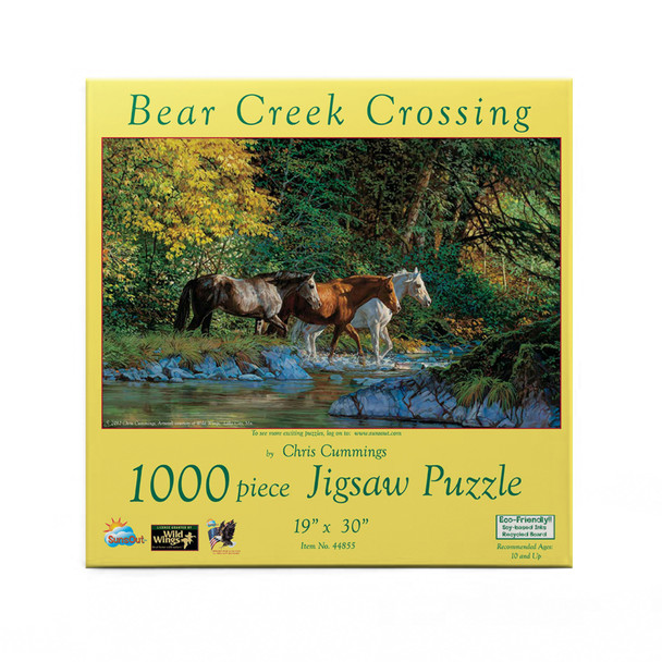 SUNSOUT INC - Bear Creek Crossing - 1000 pc Jigsaw Puzzle by Artist: Chris Cummings - Finished Size 19" x 30" - MPN# 44855