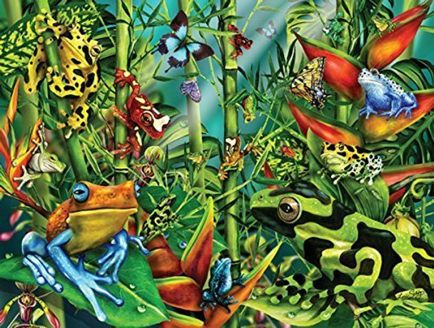 Frog Frenzy 300 pc Jigsaw Puzzle - Rain forest Puzzle - by SunsOut