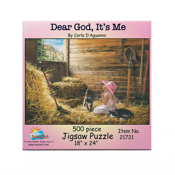 SUNSOUT INC - Dear God It's Me - 500 pc Jigsaw Puzzle by Artist: Carla D'Aguanno - Finished Size 18" x 24" - MPN# 21721