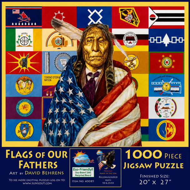 SUNSOUT INC - Flags of Our fathers - 1000 pc Jigsaw Puzzle by Artist: David Behrens - Finished Size 20" x 27" - MPN# 40085