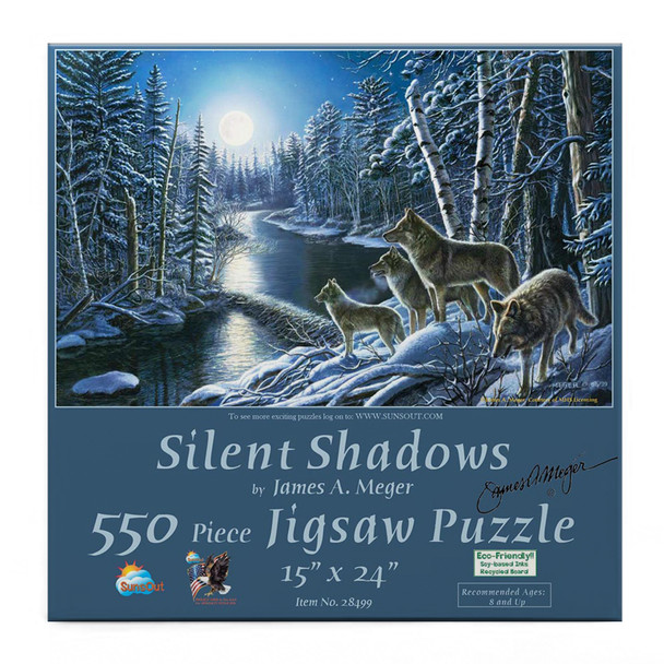 SUNSOUT INC - Silent Shadows - 550 pc Jigsaw Puzzle by Artist: James Meger - Finished Size 15" x 24" - MPN# 28499