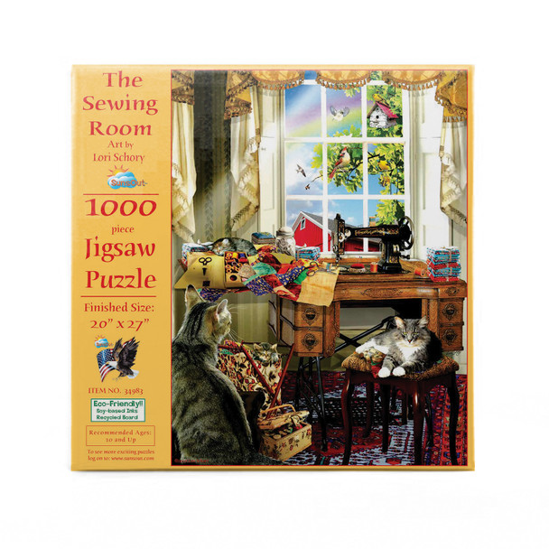 SUNSOUT INC - The Sewing Room - 1000 pc Jigsaw Puzzle by Artist: Lori Schory - Finished Size 20" x 27" - MPN# 34983