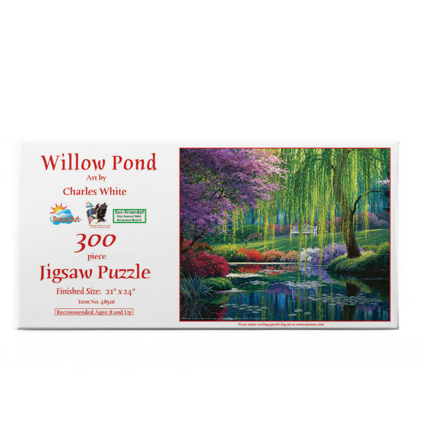 SUNSOUT INC - Willow Pond - 300 pc Jigsaw Puzzle by Artist: Charles White - Finished Size 21" x 24" - MPN# 48516