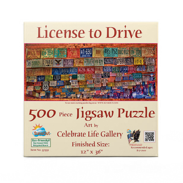 SUNSOUT INC - License to Drive - 500 pc Jigsaw Puzzle by Artist: Celebrate Life Gallery - Finished Size 12" x 36" - MPN# 37359